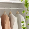 thumbnail image 6 of KULAGAGA Wardrobe Closet with Hanging Rod, Modern Wooden Armoire with 4 Framed Doors & 3 Large Shelves, Clothes Storage Cabinet Organizer for Bedroom Apartment, White, 6 of 8