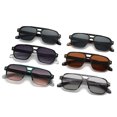 thumbnail image 3 of Lunettes de Soleil Rétro Double Ponts Carrés Femmes Dégradé UV400 Marque de Mode Rivets Designer Hommes Lunettes de Soleil Vert Foncé Gris Rose comme sur l'Image, 3 of 6