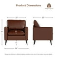 thumbnail image 2 of Coewske Modern Faux Leather Accent Chair Comfy Single Sofa Chair for Living Room Bedroom Office Brown, 2 of 7