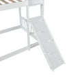 thumbnail image 4 of Noble House Twin Over Twin Bunk Bed, Pine Wood Frame with Climbing Ramp, Dual Ladders & Playhouse Design, White, 4 of 12