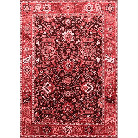 Ahgly Company Indoor Rectangle Oriental Red Industrial Area Rugs, 2' x 3'