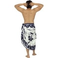 thumbnail image 2 of HAPPY BAY Men's Pareo Regular Holiday Dashiki Sarong Long Shower Beach Wrap One Size Denim, Floral Summer Vacation Aloha, 2 of 4