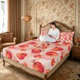 thumbnail image 3 of Erosebridal Pumpkin Leaves Bed Sheets 4-Piece,Fall Harvest Full Size Sheets,Rose,1 Flat Sheet, 1 Fitted Sheet and 2 Pillowcases, 3 of 6