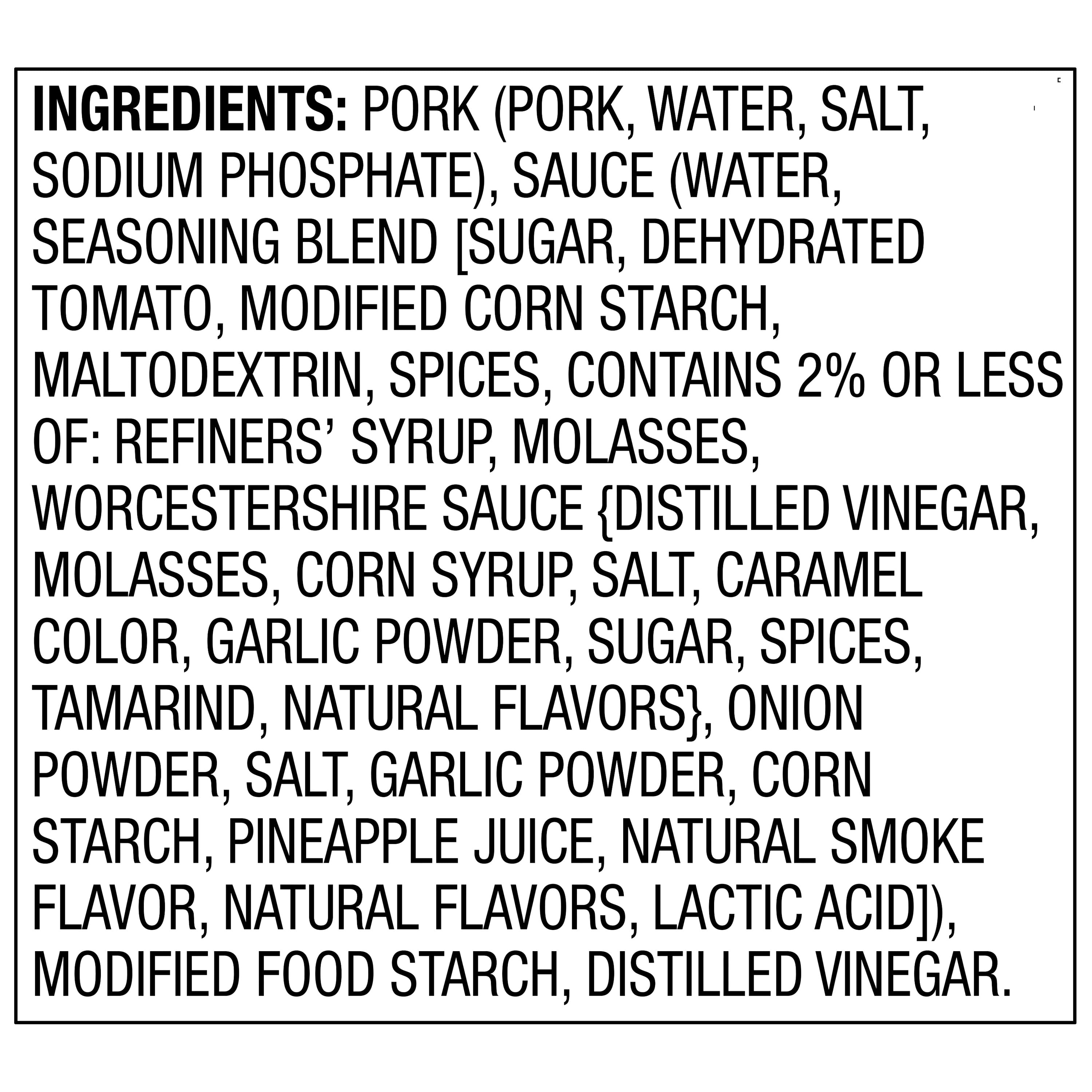 Great Value Pulled Pork, in BBQ Sauce, 2.6 oz Pouch