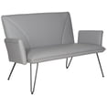 thumbnail image 3 of SAFAVIEH Johannes Mid-Century Retro Modern Leather Settee, Grey/Black, 3 of 10