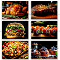 thumbnail image 2 of Póster de lienzo con impresión de arte de pared minimalista moderno escandinavo, comida de cocina, carne, filete, sushi, hamburguesa, decoración para el hogar, dormitorio y sala de estar, 2 of 5