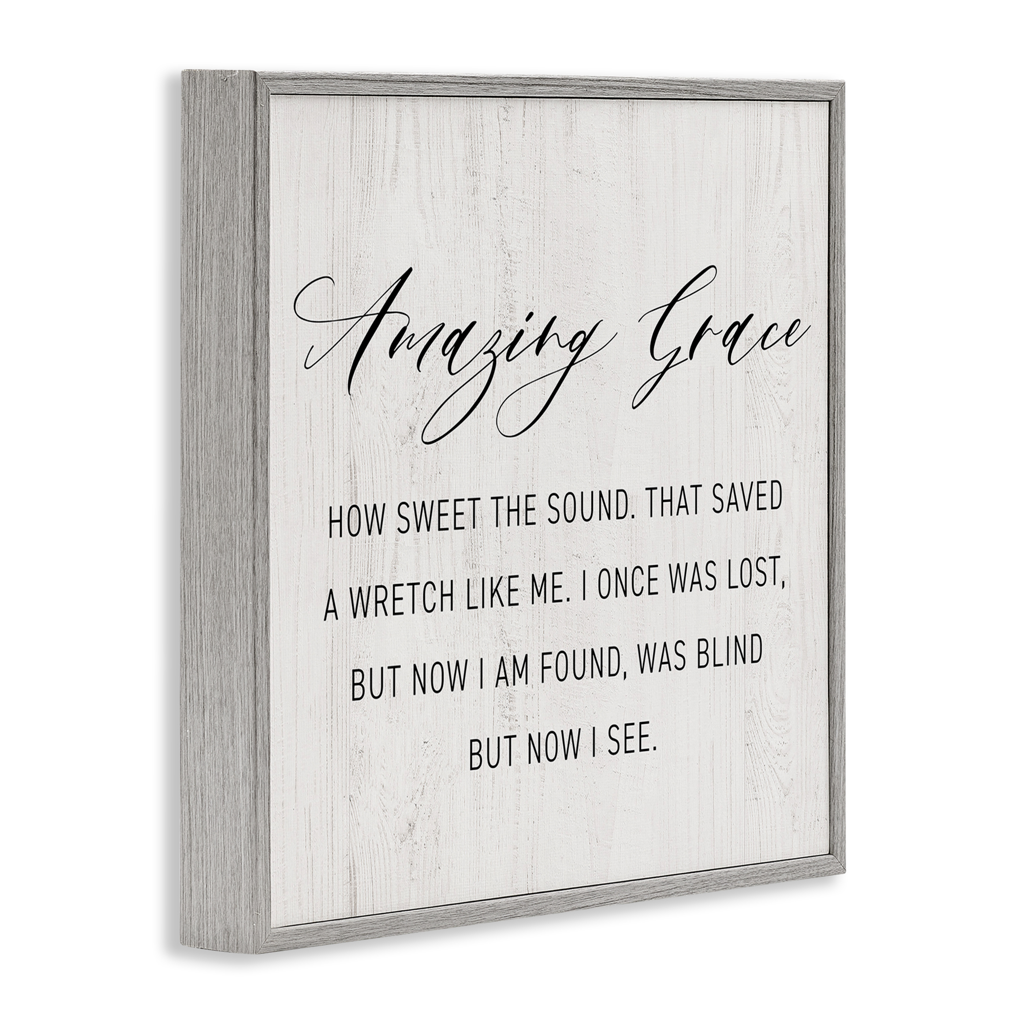 Stupell Industries Spiritual Amazing Grace Religious Painting Gray Framed Art Print Wall Art, 17 x 17
