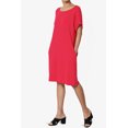 thumbnail image 3 of Robe T-Shirt Midi Longueur Genou à Manches Courtes Ajustée pour Femmes, 3 of 6