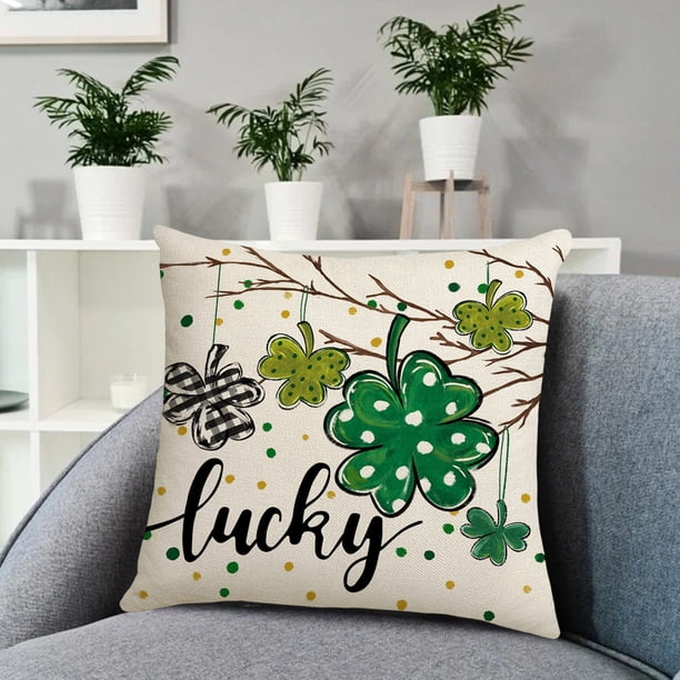 St. Patrick's Day Pillow Cover Sofa Pillow Cover Washable Pillow Cover Holiday Gift Suitable For Sofa Bedroom Office