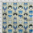 thumbnail image 4 of oneOone Cotton Poplin Beige Fabric Cute Animal Face Pattern Sewing Material Print Fabric By The Yard 42 Inch Wide, 4 of 6