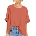 thumbnail image 1 of OJinShaWanO Epcot Chemises pour Femmes T-Shirts à Manches Courtes pour Femmes Hauts Surdimensionnés d'Été Col Rond Ample Décontracté Tee T-Shirt T-Shirt Décontracté en Coton, 1 of 5