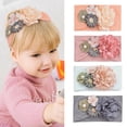 thumbnail image 3 of 2 Pcs Bandeau Bébé Mode Fleur Perle Décor Turban Bandeau Cheveux Bébé, 3 of 10