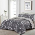 thumbnail image 1 of Juego de Funda Nórdica Estampada Gris con Fundas de Almohada Reversible Doble King, 1 of 3