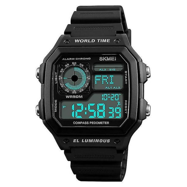 Skmei 1373 Countdown Led Reloj digital Deportes Hombres Muñeca