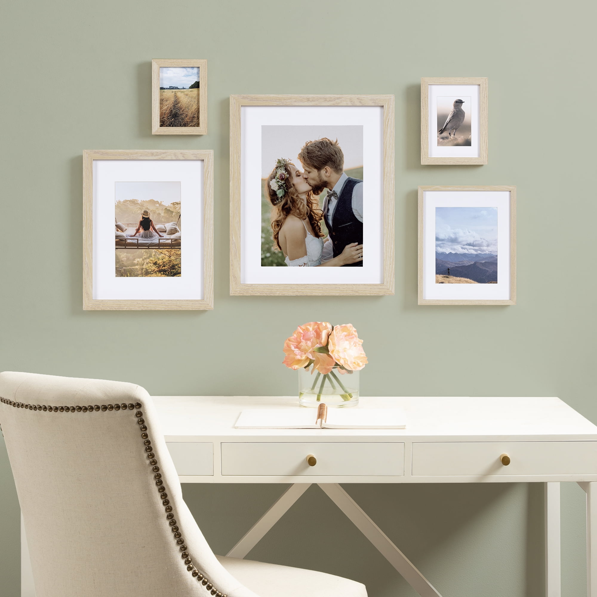 DesignOvation Gallery 4" x 6" Natural Picture Frame