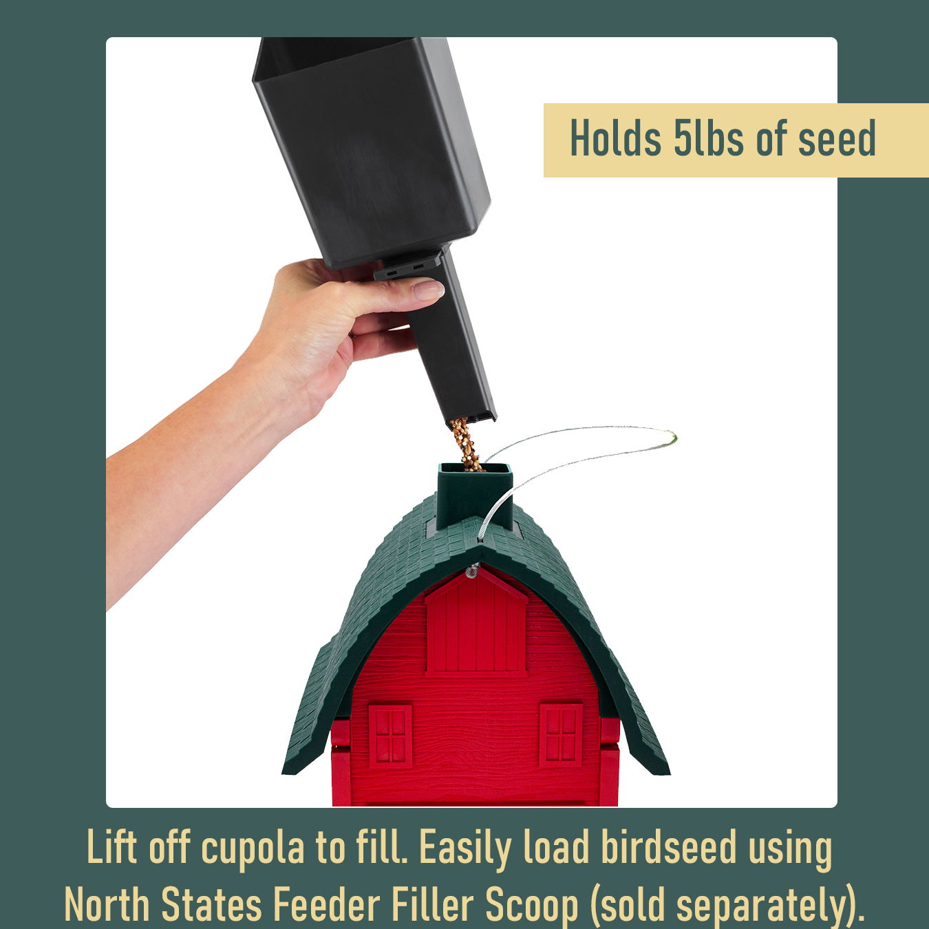 North States Red Barn Hopper Bird Feeder 5 lb photo 6