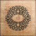 thumbnail image 1 of Ahgly Company Indoor Square Traditional Saddle Brown Medallion Area Rugs, 7' Square, 1 of 6