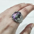 thumbnail image 6 of AAA Mystic Topaz Mens Ring, Natural Mystic Topaz Ring, November Birthstone, Silver Jewelry, 925 Silver Ring, Birthday Gift, Heavy Mens Ring, Arabic Oxidized Mans Ring, Christmas, Mens Signet Ring, 6 of 8