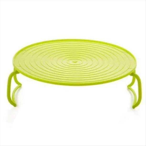 Bandeja de Vapor en para Microondas, Rejilla de Doble Capa, Soporte para , Herramientas de Almacenamiento, Accesorios de Cocina, Color Verde.