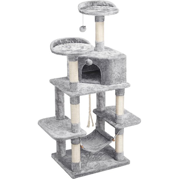 Cat Tree Cat Condo 59 Inches Modern Cat Activity Tree House Furniture for Large Cats with