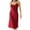 Wine, variant on successthop Nightgown for Women Satin No Sleeve V Neck Long Dress with Padding Sleepwear Solid Loungewear