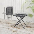 thumbnail image 3 of Outsunny Table Pliante d'Extérieur pour Patio, Table d'Appoint à Carreaux Façon Rotin, Noir, 3 of 10