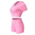 thumbnail image 3 of Njoeus Womens 2 Piece Outfits Casual Zip Up Hoodies Jacket Crop Top Shorts Set Sports Jogging Suits Tracksuit Jumpsuits, 3 of 5
