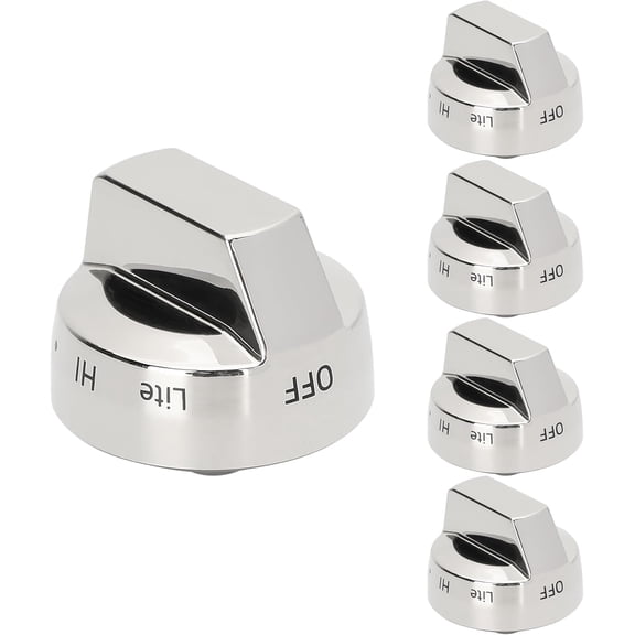 Aniceparthy DG94-00945A 5 Pack Burner Control Dial Knobs Replacement for Samsung NX58H9500WS/AA-00/01/02/03 NX58H9500WS/AC-01/02/03, Replaces DG68-00377A AP5957989 PS10067150
