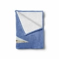 thumbnail image 2 of Seaside Soft Flannel Fleece Blanket, Beach Chairs and Umbrella on a Island in the Middle of Ocean Seascape Picture, Cozy Plush for Indoor and Outdoor Use, 70" x 90", Blue and Beige, by Ambesonne, 2 of 6