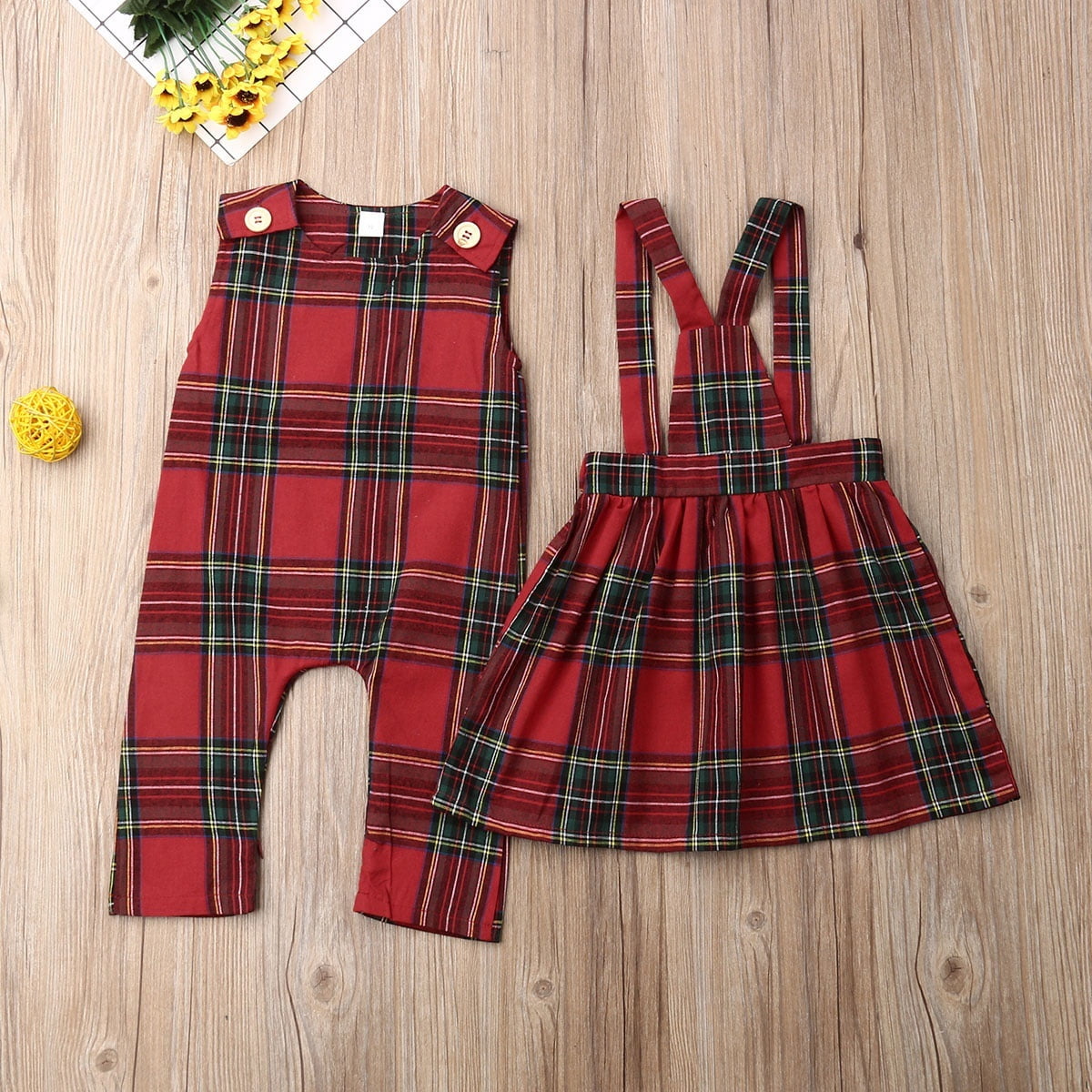 Baby girl plaid outfit deals