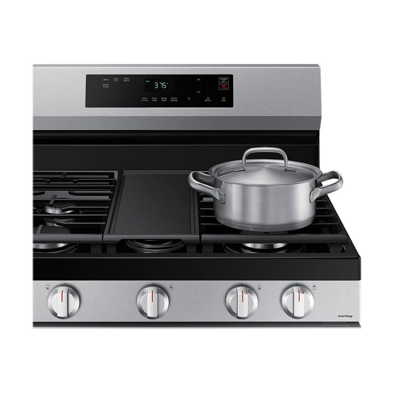 Samsung NX60A6111SS 6.0 Cu. ft. Smart Freestanding GAS Range with Integrated Griddle in Stainless Steel