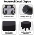 thumbnail image 2 of Tcbosik Small Foot Rest, Linen Fabric Step Stool, 12.5 "Round Ottoman with Wood Legs, Footstool for Hallway, Closet, Bedroom, Living Room, Space Saving, Black, 2 of 6