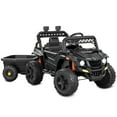 thumbnail image 3 of Best Choice Products Kids 12V Electric Ride-On UTV and Trailer w/ Parent Remote Control, LED Lights - Black, 3 of 11