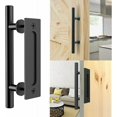 thumbnail image 1 of Retro Sliding Door Handle Black Aluminum Pull and Flush Handle Sets for Sliding Wooden Door, 30cm,SEMAket, 1 of 5