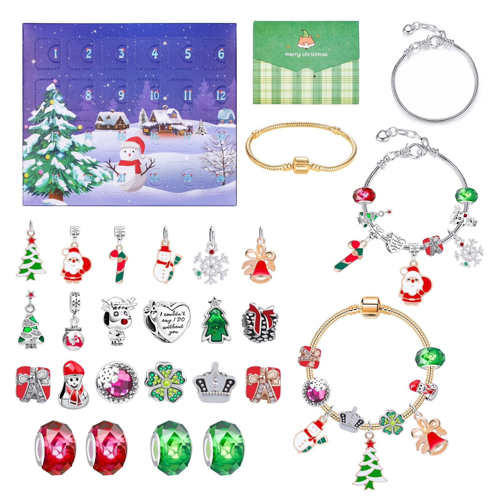 Christmas Advent Calendar Bracelet | Christmas Advent Calendar Bracelets  for Girls | Christmas Countdown Calendar DIY Jewelry Making Kit Gift 22  Charm Beads for Kids Teens Women - Walmart.com