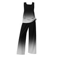 thumbnail image 4 of GILIGEGE 2 Piece Sets for Women Summer 2 Piece Sets for Women Summer Outfits Sleeveless Sets Square Neck Tops Wide Leg Crop Pants Vacation Outfits Summer Beach Vacation Outfits Lounge Tracksuits, 4 of 4