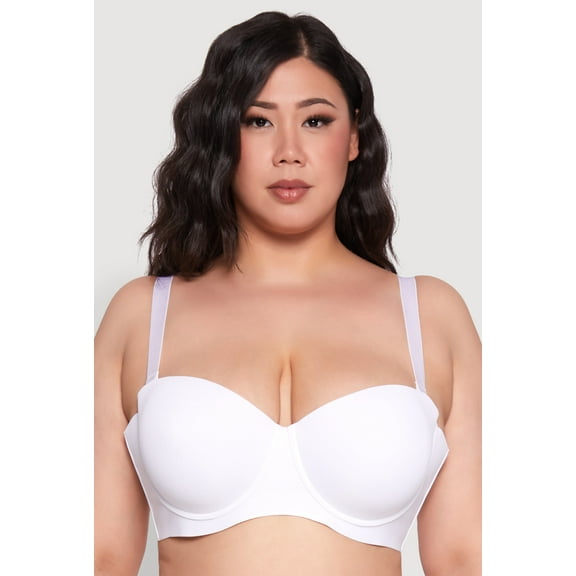 Womens Plus Size Laser Cut Seamless Balconette Bra | Convertible to Strapless