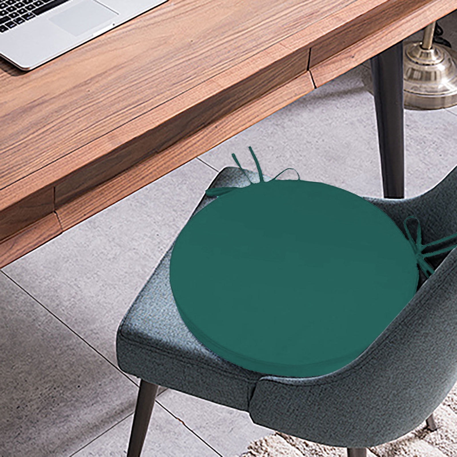 Round Outdoor Chair Cushions with Ties 15.75'' Waterproof Patio Seat Cushions for Bistro Chairs, Removable Machine Washable Covers, Fade Resistant Garden Furniture Cushions, Non- Round Chair Pads