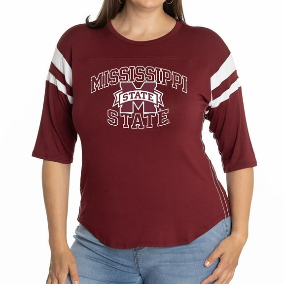 Women's Maroon Mississippi State Bulldogs Abigail Jersey T-Shirt