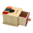 thumbnail image 2 of Ball Drop Toy Box Actividad de aprendizaje sensorial Juguete Educación temprana Rompecabezas de madera Caja de permanencia para pequeños Hugo Juguetes Montessori, 2 of 8