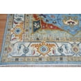 thumbnail image 5 of Traditional hand-knotted Oushak Area Rug 8X10 M Blue, Ivory, Lt Grey, Red, Gold, Dk Grey, Handmade Wool Area Rug, 5 of 7