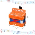 thumbnail image 2 of Acordeón Uxcell de 10 teclas, acordeón de botones, regalos musicales mini para niños principiantes educativos, naranja, 2 of 6