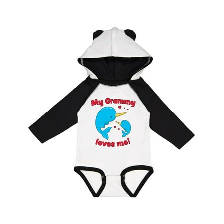 

Inktastic My Grammy Loves Me Narwhal Family Gift Baby Boy or Baby Girl Long Sleeve Bodysuit