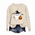 thumbnail image 7 of DJDLJWCJ Girls Halloween Fleece Sweatshirt Long Sleeve Crew Neck Oversized Graphic Pullover Kids Fall Casual Halloween Sweatshirts Khaki Size 3T, 7 of 7