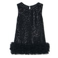 thumbnail image 1 of Splozh Robe Fillette Robe Sans Manches Robe Fille Ligne A Scintillante Robe de Mariée Sans Manches Robes de Fête pour Filles Noir, 5-6 Ans, 1 of 6