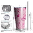thumbnail image 6 of 30oz Pink Breast Cancer Tumblers Stainless Steel Tumbler with Lid and Straw,Vacuum Insulated Double Wall Travel Tumbler Cups Mug with Cleaning Brush for Coffee,Tea, 6 of 7