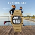 thumbnail image 3 of SKMEI Mens Digital Watch Square Sports Military Watches Waterproof Outdoor Chronograph Wrist Watches for Men with Dual Time/LED Back Ligh/Alarm, 3 of 9