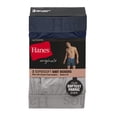 thumbnail image 4 of Hanes Originals Ultimate Men's SuperSoft Knit Boxer Underwear, Blue/Grey/Red, 3-Pack Assorted S, 4 of 5