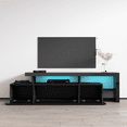 thumbnail image 5 of Indisio TV Stand for TVs up to 70", Modern High Gloss 73" Entertainment Center, TV Media Console with Storage Cabinets and LED Lights, 5 of 6