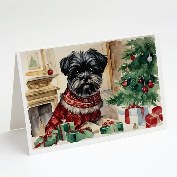 Affenpinscher Christmas Greeting Cards and Envelopes Pack of 8 7 in x 5 in